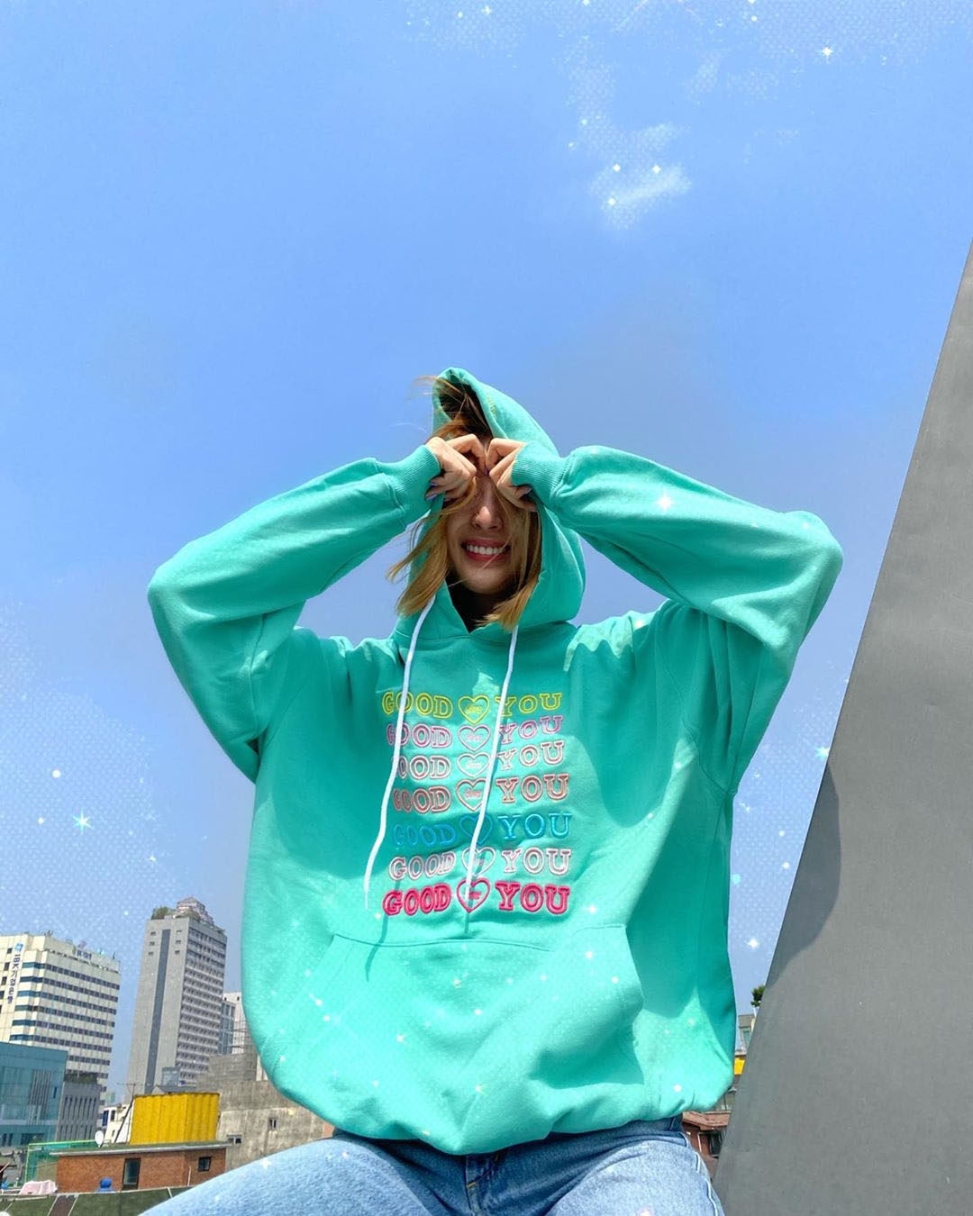 特价~春季新ins goodyou全棉鱼骨绣连帽宽松袋鼠兜女上衣卫衣
