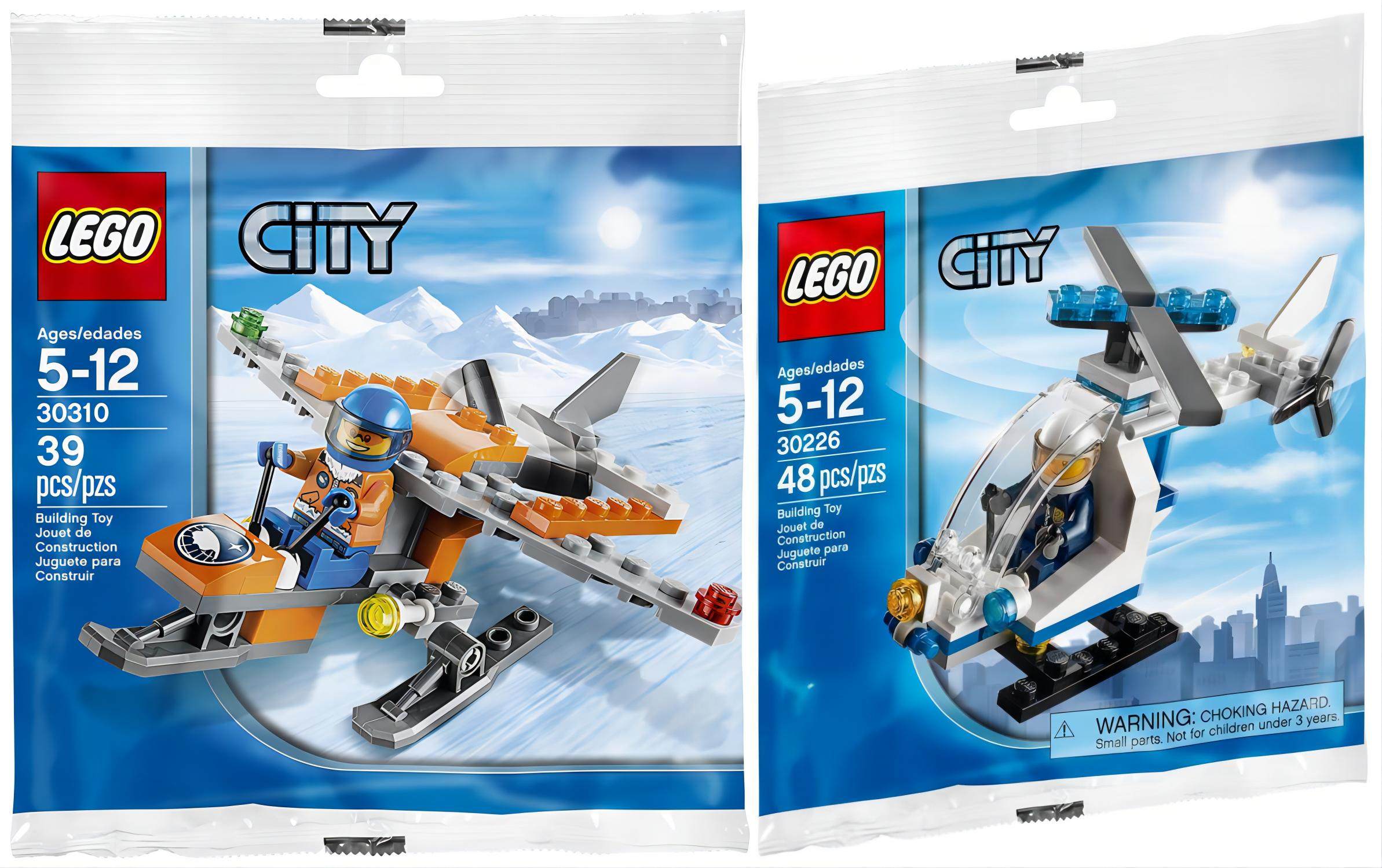 警察30226乐高30310极地侦察lego直升飞机city城市 拼砌包polybag