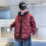 儿童装男童夹棉外套秋冬款新款男孩中大童加厚冬季假两件棉衣，童装外套，摩比熊
