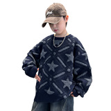 儿童装男童毛衣冬季新款中大童秋冬款针织衫加厚水貂绒打底衫，童装毛衣，摩比熊