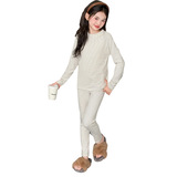 儿童条纹内衣套装女童秋衣秋裤打底睡衣贴身保暖圆领家居服潮，童装家居服（睡衣），摩比熊