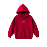 儿童装男童冬装加绒红色卫衣新款中大童款加厚本命拜年服，童装卫衣/绒衫，摩比熊