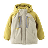 男童冬装撞色户外冲锋衣羽绒服新款中大儿童冬季防风加厚外套，童装羽绒服，摩比熊