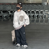 男童时髦休闲加绒卫衣新款季中大儿童男孩加厚套头衫潮牌，童装卫衣/绒衫，摩比熊