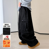 男童裤子冬季儿童加绒一体绒休闲裤秋冬新款大童装冬装工装裤，童装裤子，摩比熊