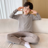 男童秋衣秋裤套装冬季新款中大童秋冬款德绒儿童男孩保暖内衣，童装家居服（睡衣），摩比熊