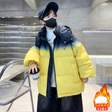 男童加棉加厚防风个性渐变棉衣冬季新款棉服新款大童冬装棉袄，童装棉衣，摩比熊