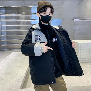 儿童装男童秋冬夹棉连帽风衣外套大童新款三合一可拆卸冲锋衣