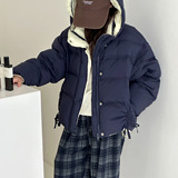 女童连帽棉服新款冬装儿童保暖外套中大童洋气时髦手塞棉棉衣，童装棉衣，摩比熊