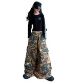 韩版辣妹高腰阔腿裤女童女孩新款高街显瘦时尚高腰长裤潮，童装裤子，摩比熊