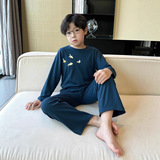 男童春秋款睡衣新款儿童套装中大童秋季男孩秋装长袖家居服潮，童装家居服（睡衣），摩比熊