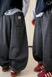 男童裤子冬季儿童加绒一体绒冬装格子裤秋冬新款灯笼裤潮男孩，童装裤子，摩比熊