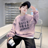 男童加绒卫衣季新款儿童装一体绒加厚保暖痞帅洋气上衣潮，童装卫衣/绒衫，摩比熊