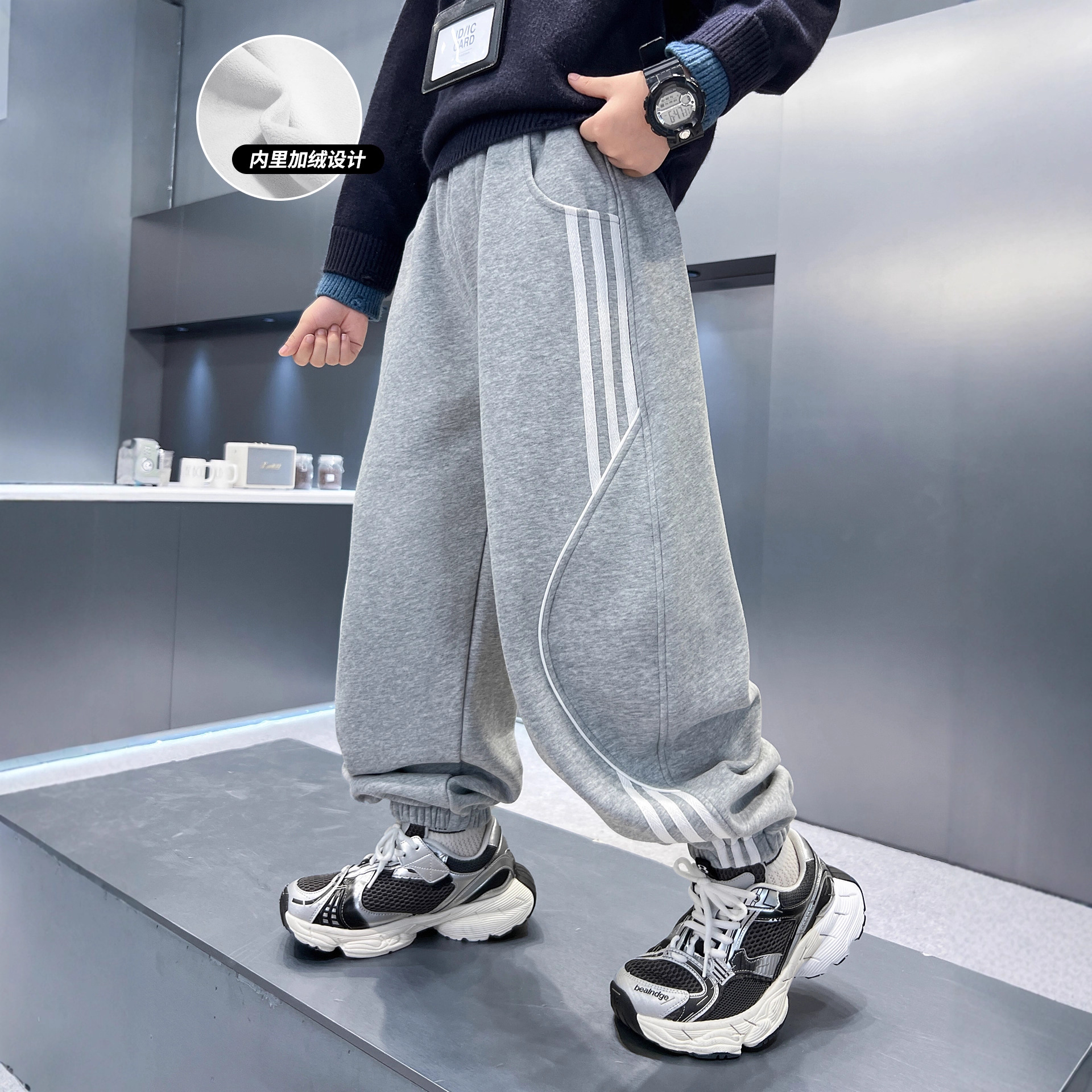 男童秋冬加绒裤子一体绒新款中大童儿童长裤冬装运动裤潮,童装裤子,摩比熊 男童秋冬加绒裤子一体绒新款中大童儿童长裤冬装运动裤潮,童装裤子,摩比熊