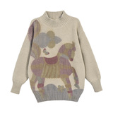 男童冬装卡通年服毛衣大童新款冬季男孩保暖加厚毛衫打底，童装毛衣，摩比熊