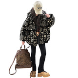 女童加绒外套冬款中大童皮毛一体夹棉外套小女孩加厚毛毛衣潮，童装外套，摩比熊