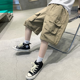 男童夏装短裤薄款新款中大儿童夏季五分裤男孩夏款工装中裤子，童装裤子，摩比熊