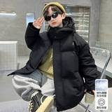 男童冬装加厚连帽羽绒服新款大童冬季白鸭绒宽松外套儿童保暖上衣，童装羽绒服，摩比熊