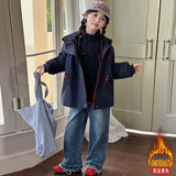 夹棉藏青色冲锋衣