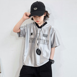 男童速干衣t恤夏季新款儿童短袖上衣中大童运动训练服透气潮，童装T恤，摩比熊