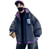 男童秋冬夹棉摇粒绒毛毛衣外套大童新款冬季连帽加厚保暖上衣，童装外套，摩比熊