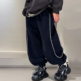 男童冬季运动裤加绒一体绒儿童秋冬新款大童装冬装裤子潮，童装裤子，摩比熊