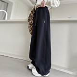 女童加绒裤子秋冬款女大童韩版洋气直筒裤女孩初中生运动裤潮，童装裤子，摩比熊