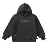 冬季新款儿童帅气字母印花加厚上衣男中大童一体绒连帽卫衣潮，童装卫衣/绒衫，摩比熊