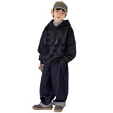 男童连帽卫衣冬季加绒一体绒儿童上衣新款中大童装冬装潮，童装卫衣/绒衫，摩比熊