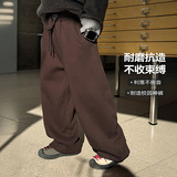 童装男童加绒弯刀裤冬季新款儿童加厚裤子大童秋冬休闲长裤潮，童装裤子，摩比熊