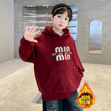 男童加绒卫衣款新款加厚安哥拉红年服儿童一体绒打底衫潮，童装卫衣/绒衫，摩比熊