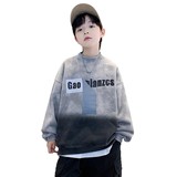 男童冬装加绒卫衣扎染新款加厚保暖一体绒痞帅儿童半高领上衣，童装卫衣/绒衫，摩比熊