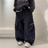 男童裤子冬季加绒加厚一体绒儿童工装裤秋冬新款大童装冬装潮，童装裤子，摩比熊