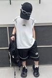 男童无袖套装夏季新款儿童夏装背心篮球运动服夏款大童装男孩，童装休闲套装，摩比熊
