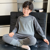 男童冬季秋衣秋裤套装新款中大童秋冬款男孩德绒保暖儿童内衣，童装家居服（睡衣），摩比熊