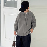 男童开衫毛衣秋冬款加厚儿童冬季线衣新款大童装冬装针织衫潮，童装毛衣，摩比熊