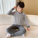 男童秋衣秋裤套装冬季新款中大童秋冬款德绒儿童男孩保暖内衣，童装家居服（睡衣），摩比熊