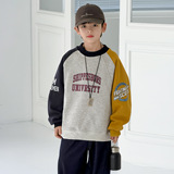 男童加绒加厚一体绒卫衣冬季大儿童装冬装新款潮男孩上衣，童装卫衣/绒衫，摩比熊