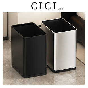 酒店卫生间垃圾桶不锈钢高颜值窄缝长方形厕所商用餐饮可定制logo