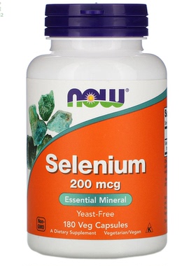 美国NOW硒200微克不含酵母非转基因180粒胶囊 Selenium