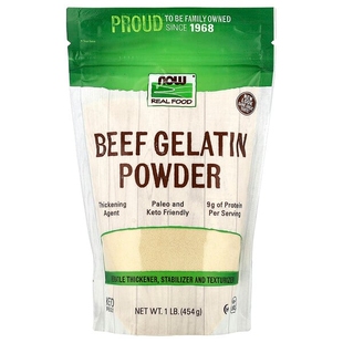 Gelatin 美国NOW牛明胶粉454克Real Food Beef 无BSE Powder