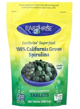 美国地升钝顶螺旋藻360粒Earthrise Spirulina施柏健地球营养宝库