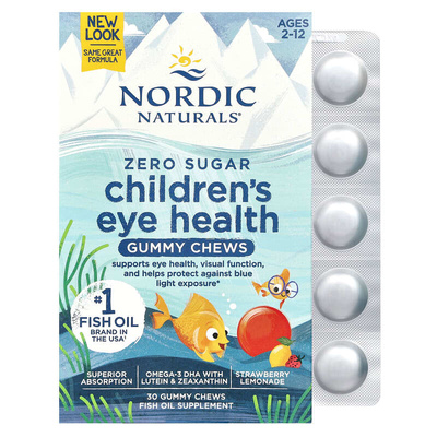 挪威Nordic Naturals儿童叶黄素软糖30粒EYE HEALTH 含Omega-3