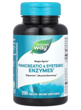 美国Nature's Way胰酶淀粉酶蛋白酶脂肪酶溶菌酶 200片 Mega-Zyme