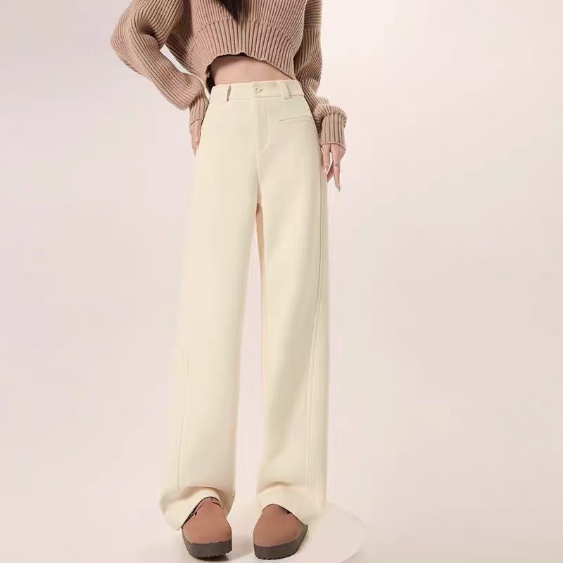 【福利款】醋酸羊绒 高腰加厚直筒裤