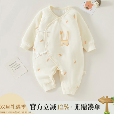 新生婴儿连体衣纯棉秋冬加厚保暖