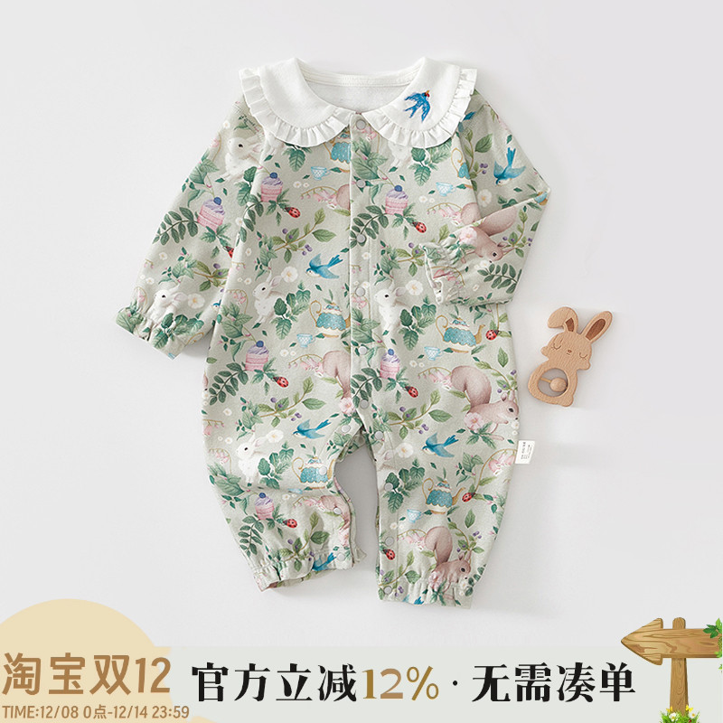 宝宝连体衣春秋款婴幼儿纯棉衣服秋季新生婴儿儿纯棉秋装哈衣睡衣