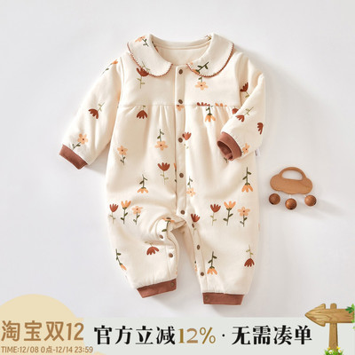新生婴儿儿衣服纯棉加厚连体衣服