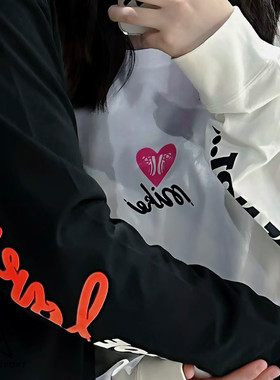 Nike/耐克 男女情人节爱心印花情侣休闲长袖T恤HV9808-010-663