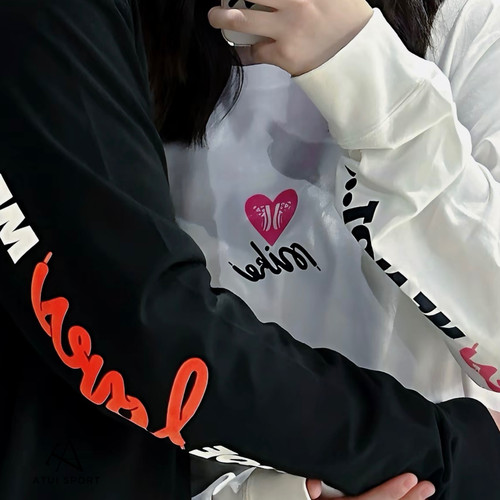 Nike/耐克 男女情人节爱心印花情侣休闲长袖T恤HV9808-010-663